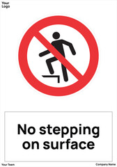 warning sign no stepping standard iso 7010