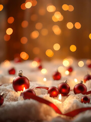 Warm and cozy Christmas card with a copy space