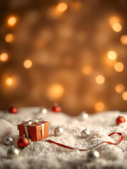 Warm and cozy Christmas card with a copy space