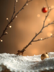 Warm and cozy Christmas card with a copy space