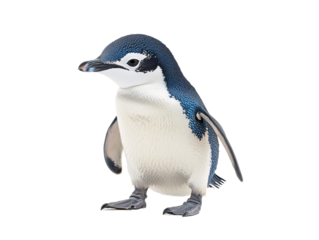 a blue and white penguin