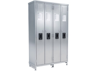 a group of lockers on a white background