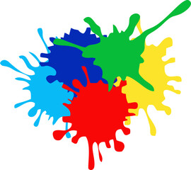 Colorful Watercolor Splash Splatter Stain