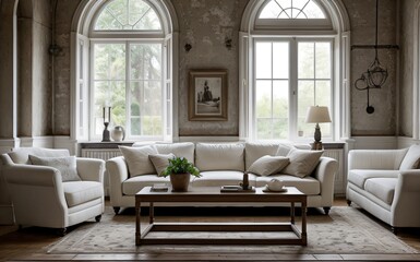 Fototapeta premium Modern luxury living room with elegant decor and minimalistic design..