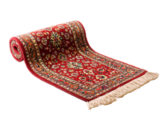 a red and yellow carpet