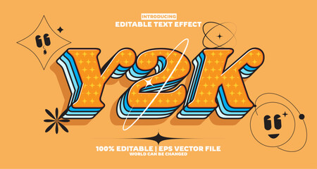 New Y2k editable text effect in new modern trend style
