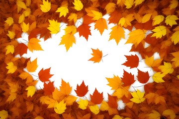 Falling Leaves Isolated on White Background