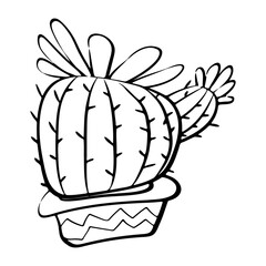 Cactus doodle icon