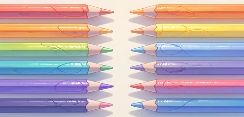 Fototapeta premium Colorful Pencils on White Background.