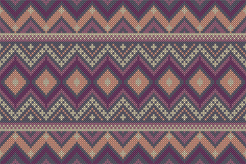 Ethnic Abstract, Design Vintage Knitted Pattern. Seamless Background