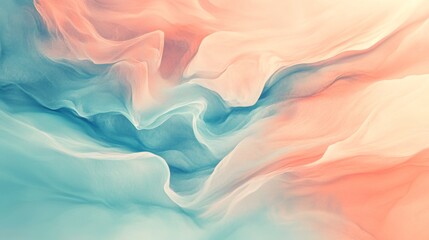 Obraz premium Abstract background with flowing blue and pink paint.