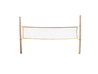 a volleyball net in the sand