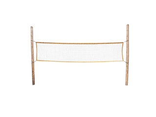 a volleyball net in the sand