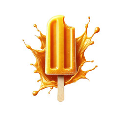 Orange Popsicle with Bite and Liquid Splash