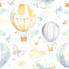 Naklejka premium seamless background with balloons