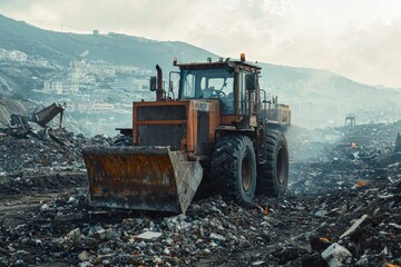 Waste landfill illustration created with Generative AI