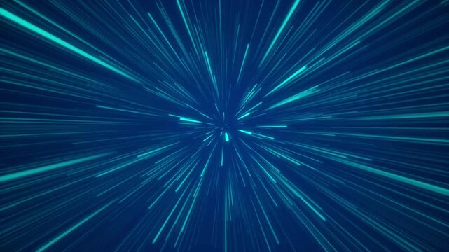 Blue light animation of high-speed data transfer, illustration of teleportation technology to the digital world suitable for motion graphics with a technology theme.