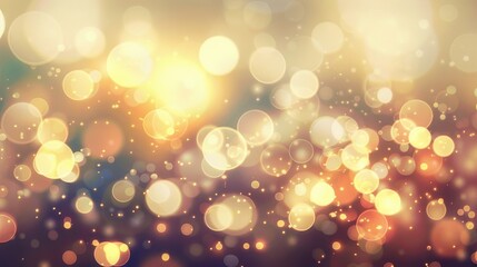 Fototapeta premium Golden Bokeh Light Effect on Blurred Background