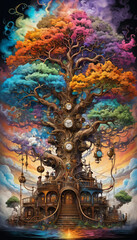 background with rainbow