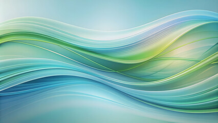 Fototapeta premium Abstract futuristic background with pastel blue and green wave shapes, ideal for modern projects , abstract, futuristic, background
