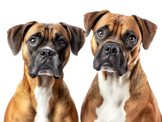 two dogs looking at the camera