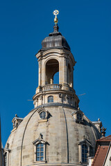 Fototapeta premium Huge dome of Frauenkirche Lutheran Church of Our Lady dominating the skyline of Dresden, Saxony, Germany