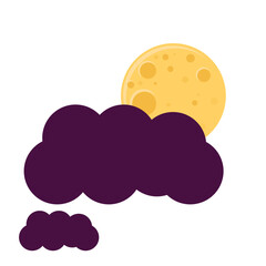 Halloween Moon and Cloud