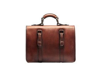 a brown leather briefcase with a handle