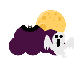 Halloween Moon and Cloud