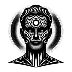 humanoid men with vintage style