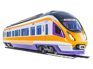 a yellow and purple train