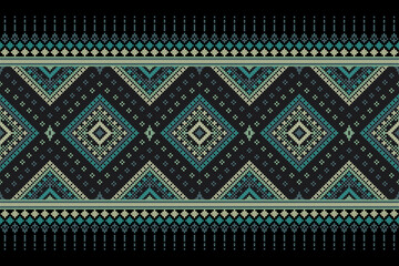 Ethnic Abstract, Design Vintage Knitted Pattern. Seamless Background