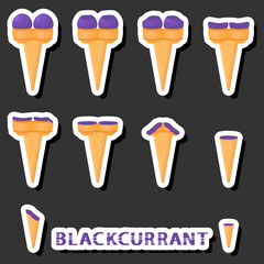 Big colorful set different forms natural dessert ice cream of consisting various ingredients