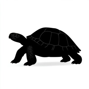 black tortoise walking on white background clip art preview