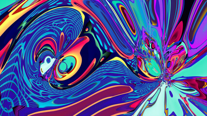 Psychedelic colorful abstract fluid and liquid fractal background 