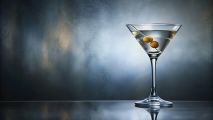 Classic martini in a crystal glass with a twist, cocktail, drink, alcohol, beverage, martini glass, bar, happy hour, mixology