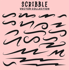 Set of hand drawn doodle abstract scribble. Vector design elements.