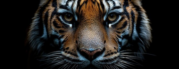 Fototapeta premium Close-up Portrait of a Tiger's Intense Gaze