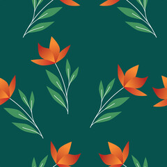 Floral Botanical seamless patern for background, fabric, or wallpaper. Beautiful pattern for fashion. Vector Eps