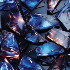 Abstract sharp crystal fragment pattern, prismatic reflections, fractured shapes with shimmering light effects 