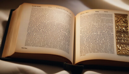 Fototapeta premium book titus shown open bible revealing name book epic cinematic presentation ideal slideshows bible study