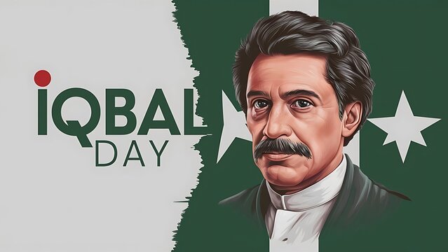 poster, banner, story, iqbal, day, celebration, culture, pakistan, history, philosophy, poetry, politics, british, india, ceremony, iqbal day, movement, inspiration, commemoration, turban, figure, gra