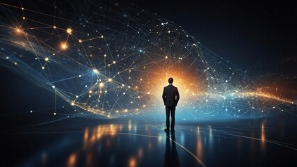 ビッグデータのクエリ処理とデータマイニングの視覚化を示すデータサイエンス図解。生成AI