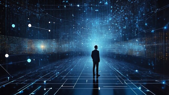 ビッグデータのクエリと視覚化を人工知能で解析するデータサイエンスの応用例。生成AI