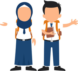 Junior High School Children Illustration