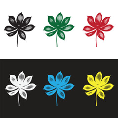 flower plant outline illustration design,black and white line art drawing,Generative Ai