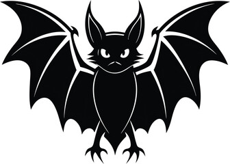 Obraz premium black bat vector illustration silhouette, Print