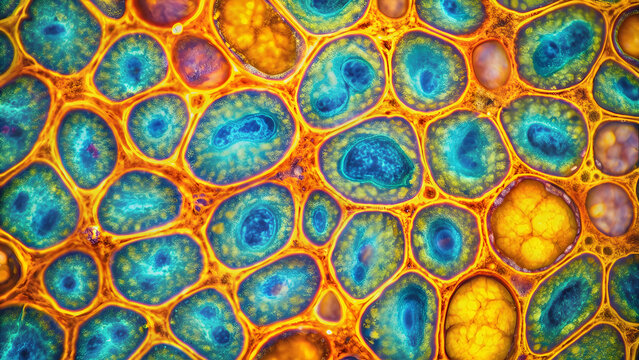 Micrograph of distorted and vibrant saturated fat under a microscope, saturated, fat, altered, crazy, abstract, unhealthy
