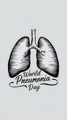 World Pneumonia Day, Poster, Banner, awareness illustration