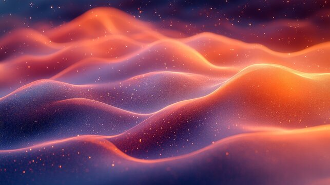 Abstract glowing waves in soft light